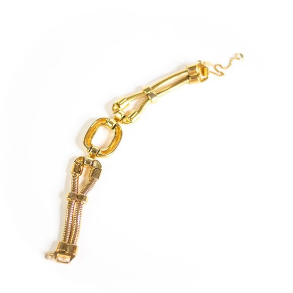 Vintage Monet Gold Buckle Bit Style Bracelet - Picture 3 of 3